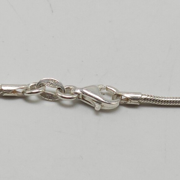 Sterling Silver Beaded Necklace With Textured Center Ball Smooth Accents Vintage - Picture 5 of 6